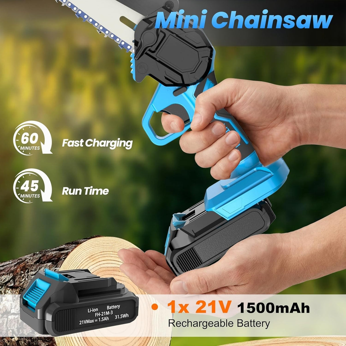TrimForce™ 6-Inch Cordless Mini Chainsaw